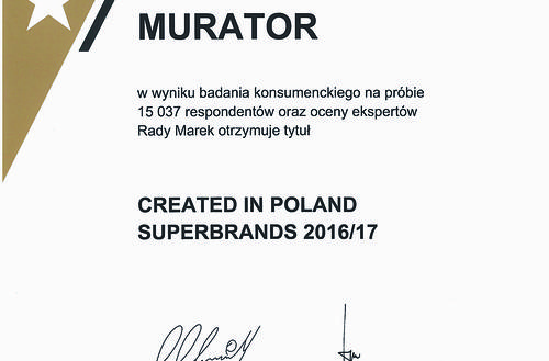 Murator z tytułem Created in Poland Superbrands 2016/17