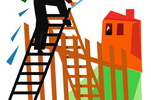 Prace prowadzone z działki sąsiada